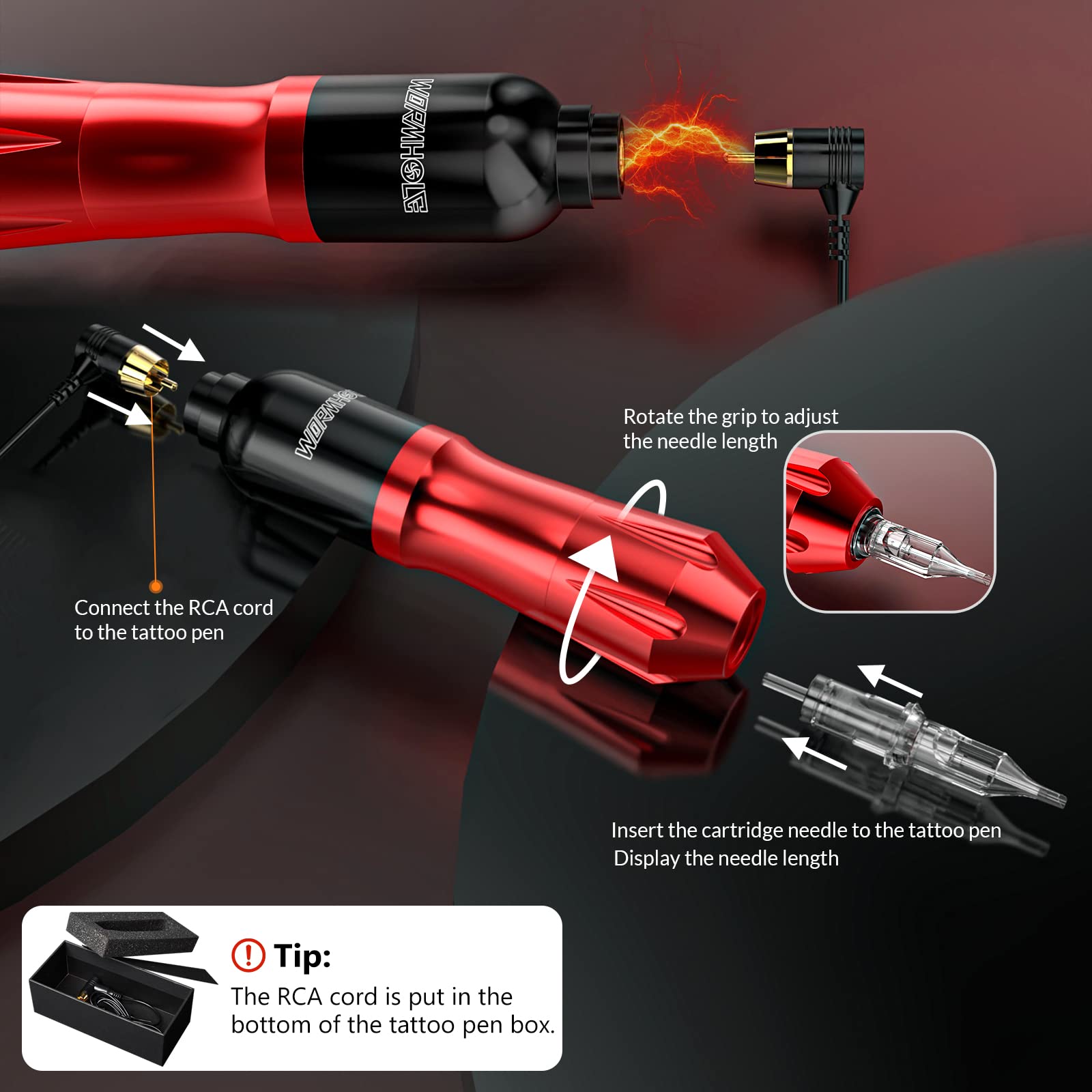 Wormhole Tattoo kit foot pedal for hands-free control.