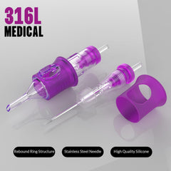 Wormhole Tattoo stainless steel cartridge needle barrel for durable performance.