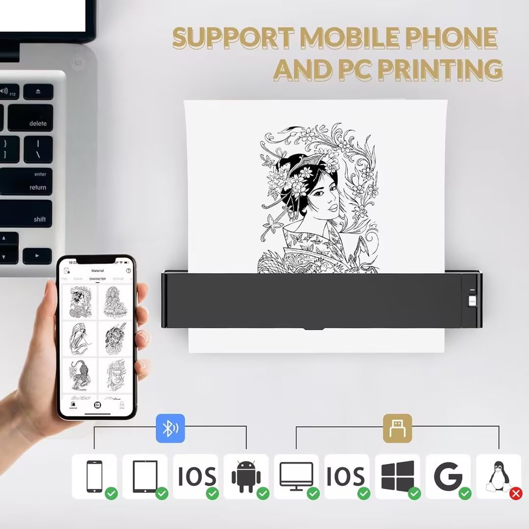 Wormhole Tattoo stencil printer ink-free thermal printing workflow