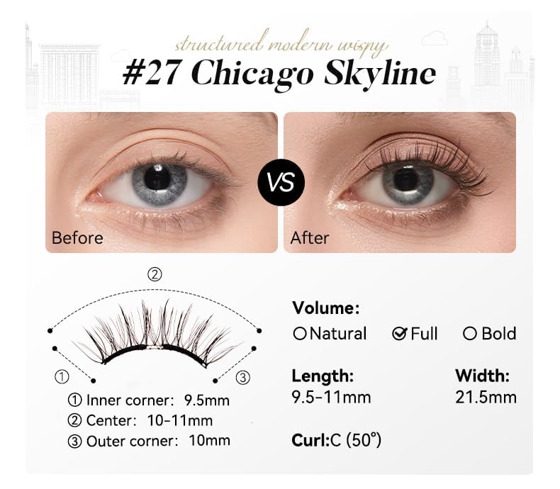WOSADO lightweight lashes weigh 0.034 g for barely-there wear