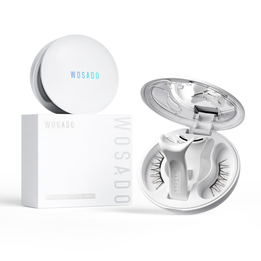 WOSADO magnetic eyelashes with applicator kit Velvet Black in use for quick glue-free wear