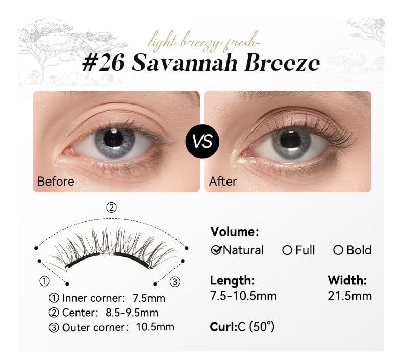 Waterproof WOSADO Savannah Breez lashes suitable for daily wear