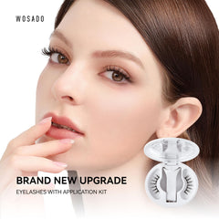 WOSADO V9 Plume Black lashes with applicator for easy glam without glue.
