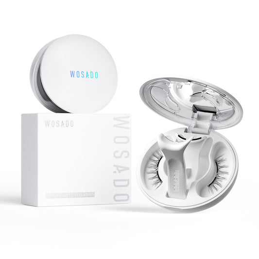 WOSADO V9 Plume Black lashes close-up showing lightweight reusable design for natural daily wear.