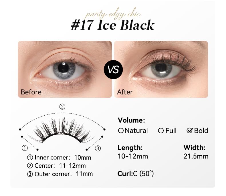 WOSADO V17 Ice Black lashes stay waterproof and secure throughout the day.