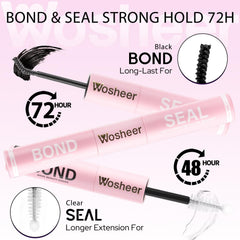 WOSHEER Lash Glue Brush-Application demonstrating high-density spiral brush