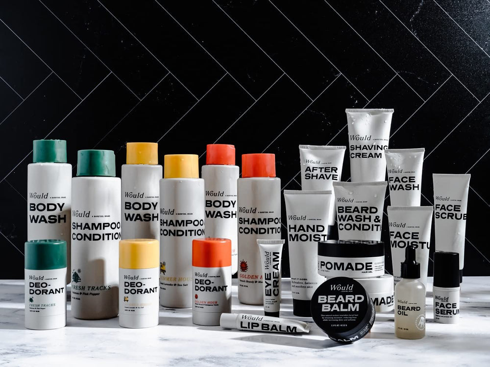 Would men's aftershave balm packaging box showcases fragrance free calming post shave care