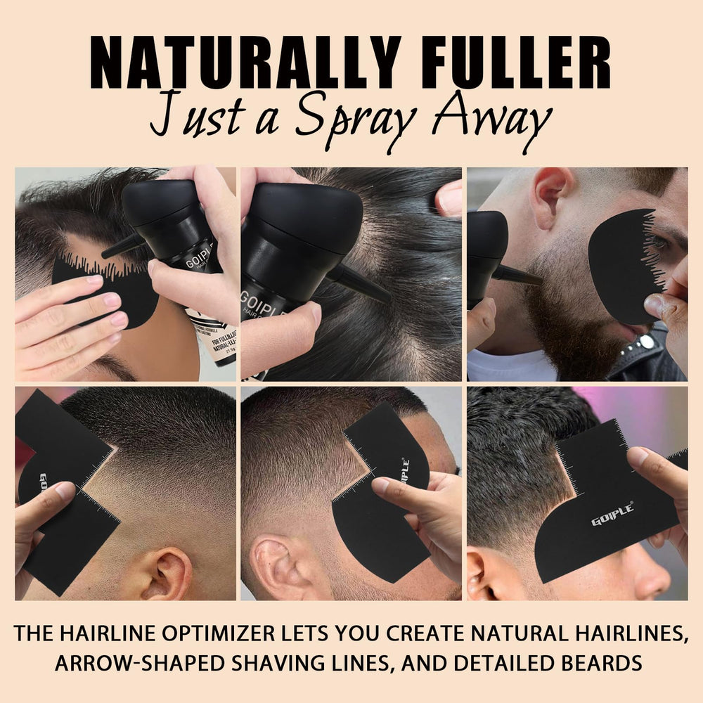 WOZUTUNT hairline enhancer spray creates defined edges with natural density.