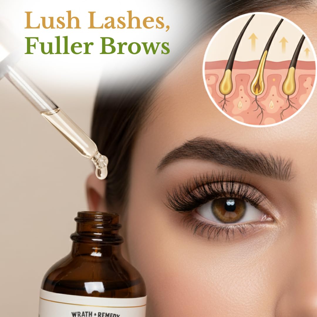 Lashes and brows nourished with Wrath & Remedy castor oil.