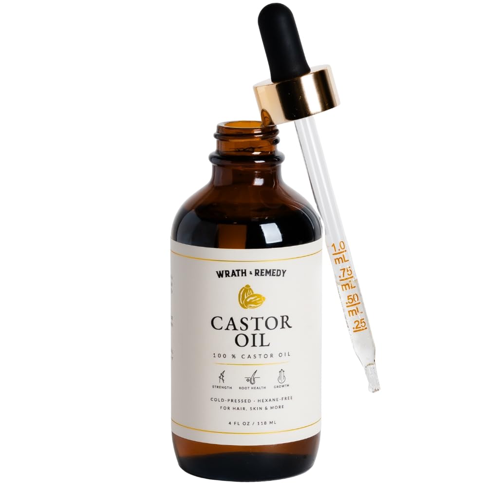 Home spa routine with Wrath & Remedy castor oil for massage.