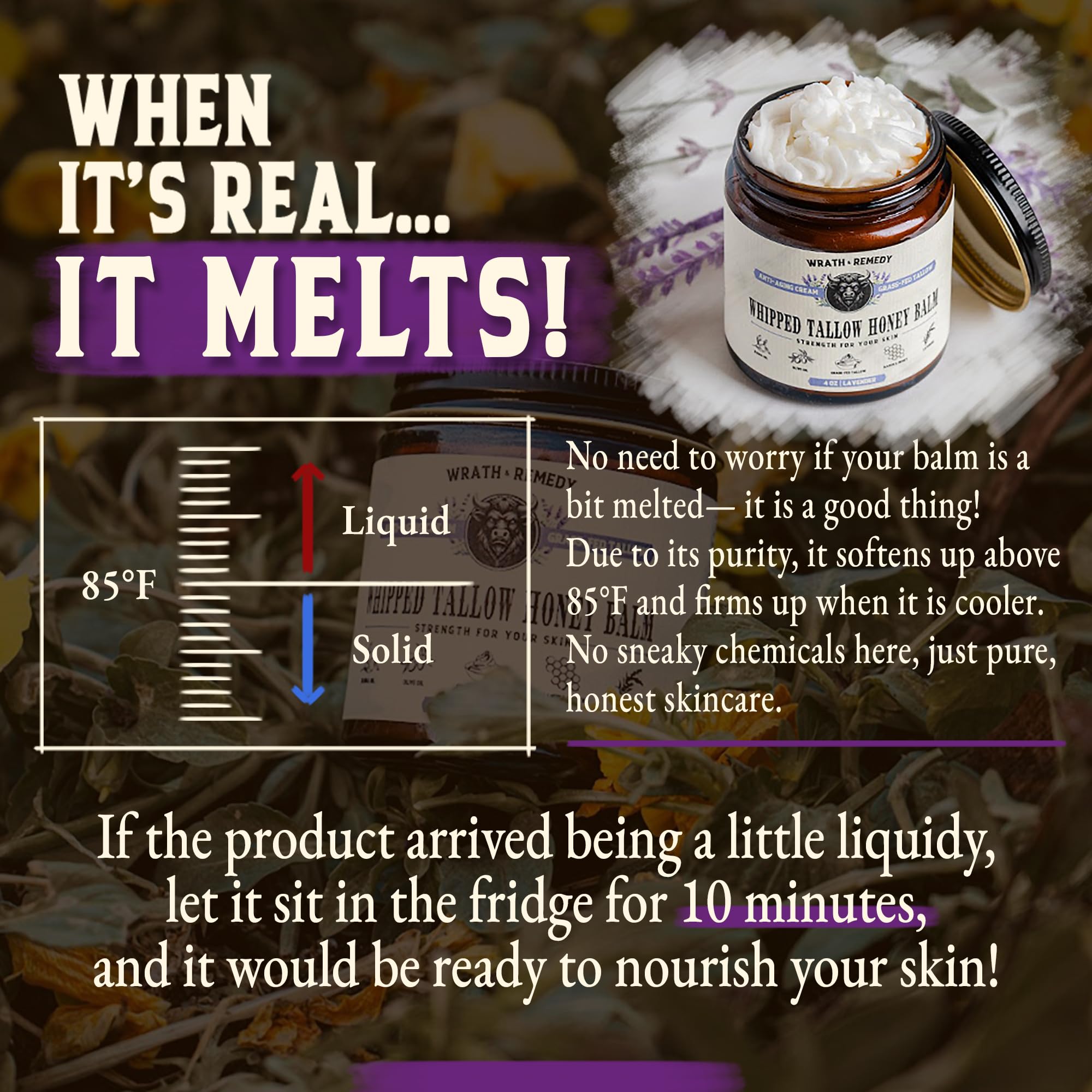 Wrath & Remedy face and body moisturizer lavender smooth texture