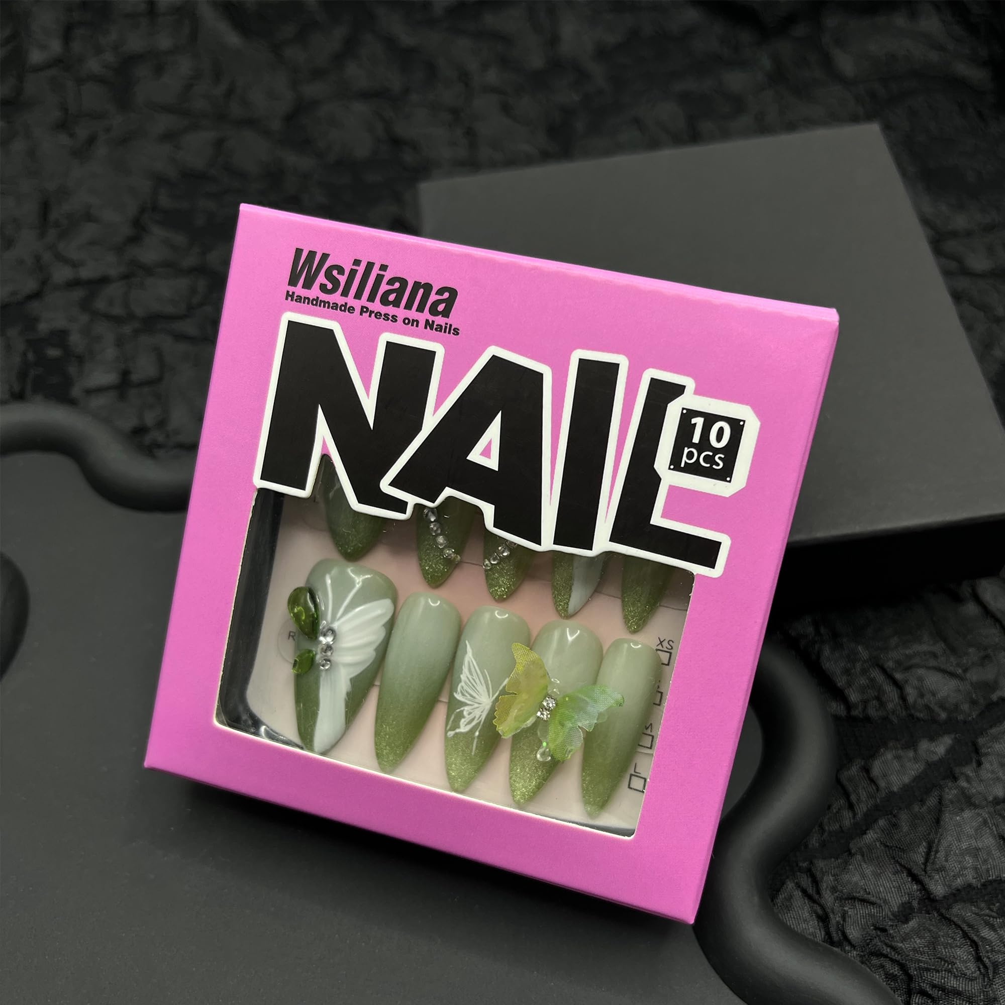 Wsiliana nails in pink tip with 3D charms for versatile events