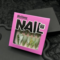 Wsiliana nails in pink tip with 3D charms for versatile events