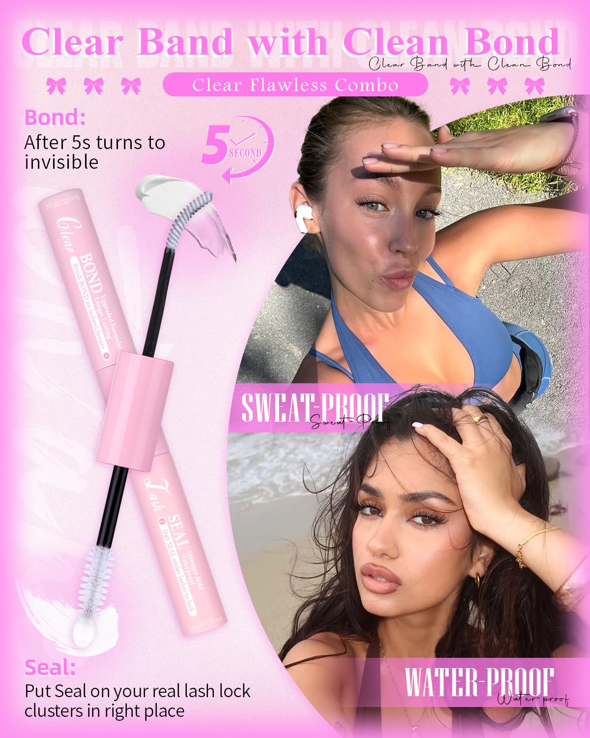 Wtvane lash cluster tweezers aid precise at-home application