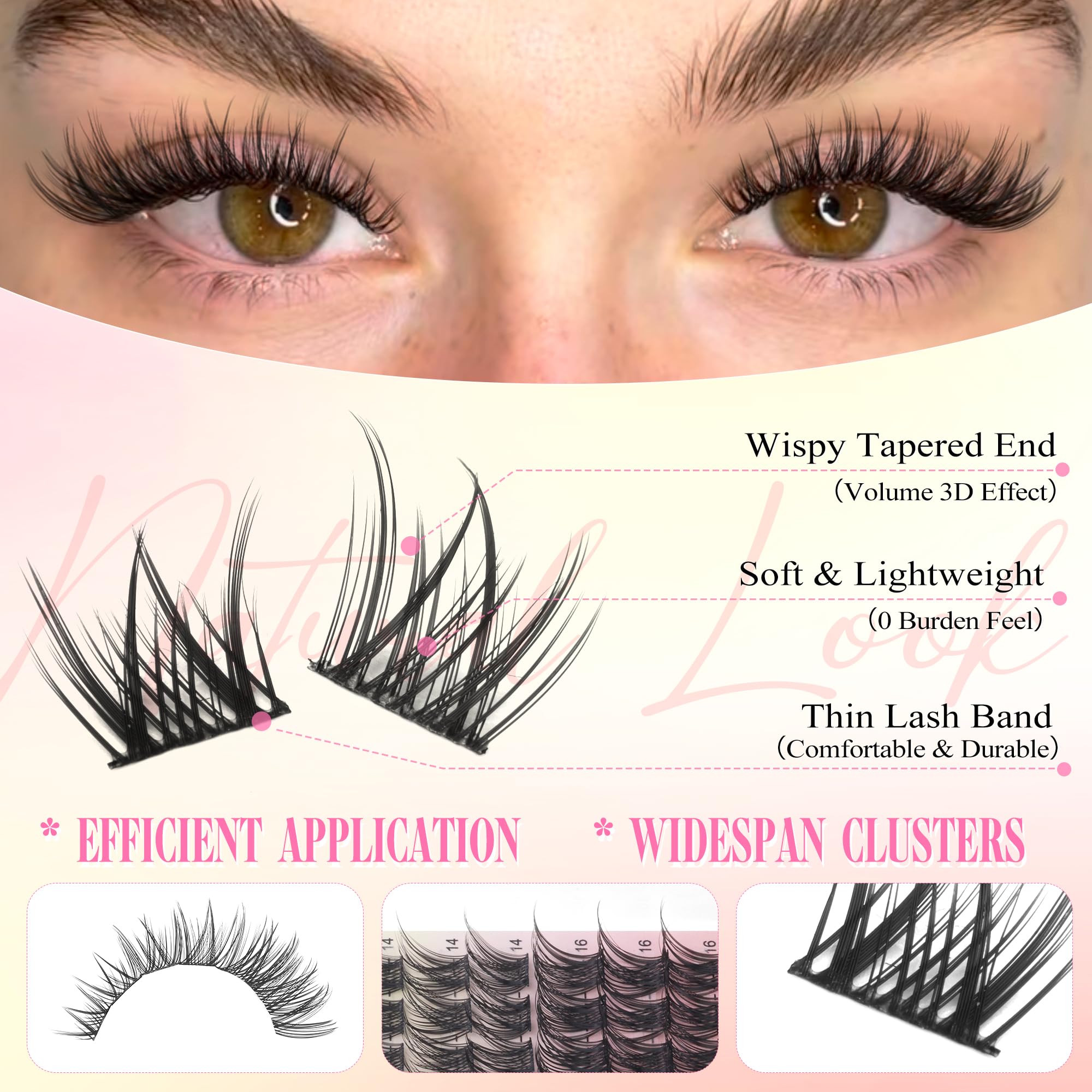 Wtvane Lash Clusters Kit applying step visualization