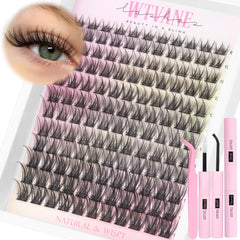 Wtvane Lash Clusters Kit contents for at-home DIY lash extensions