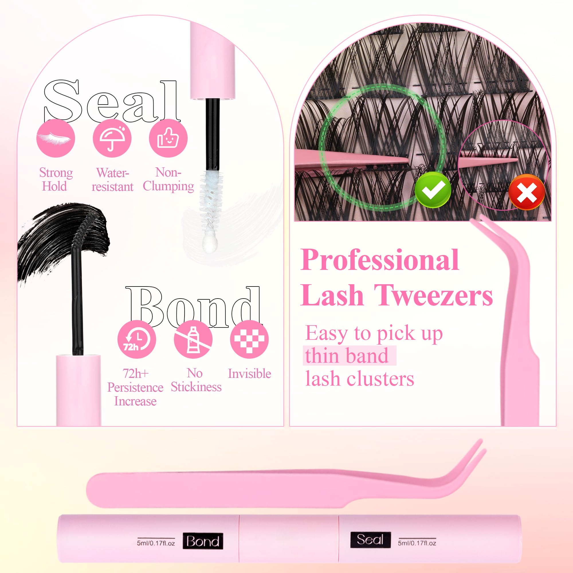 Wtvane Lash Clusters Kit packaging ready-to-use