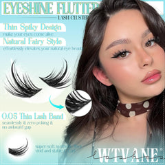 Wtvane lash clusters soft cruelty-free fibers for lightweight wear.