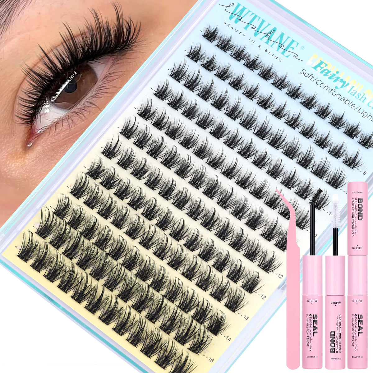 Wtvane lash clusters wispy bundle adds natural feathered volume.