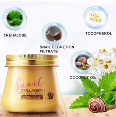 WUIAOCIT snail collagen cream pump jar demonstrates convenient, mess-free application.