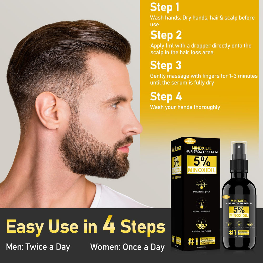 Wulumer serum dispense pump for easy, precise scalp application.