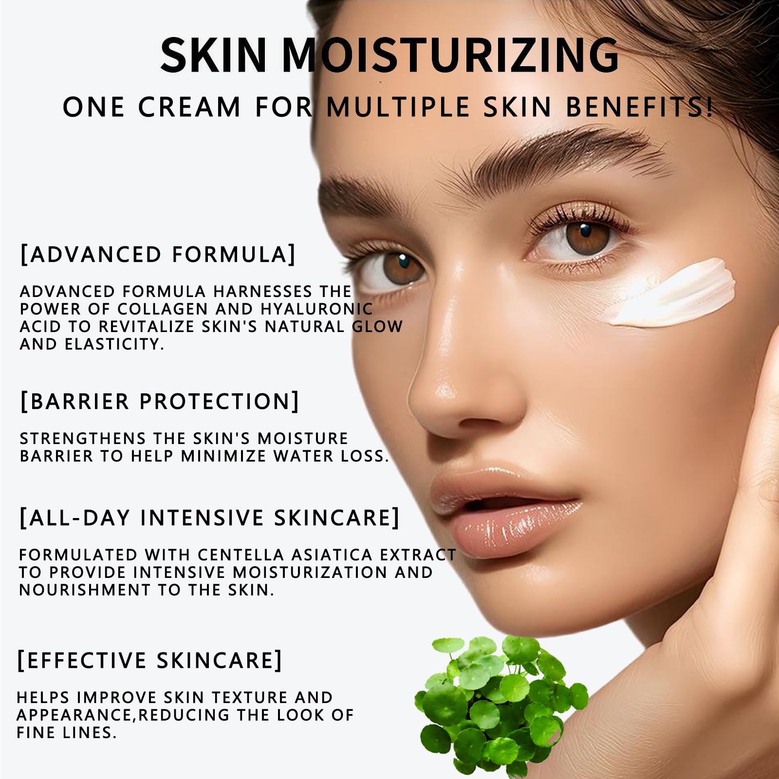 wwaiwenl Youthful Moisturizing Face Cream centella asiatica jar closeup soothing skin