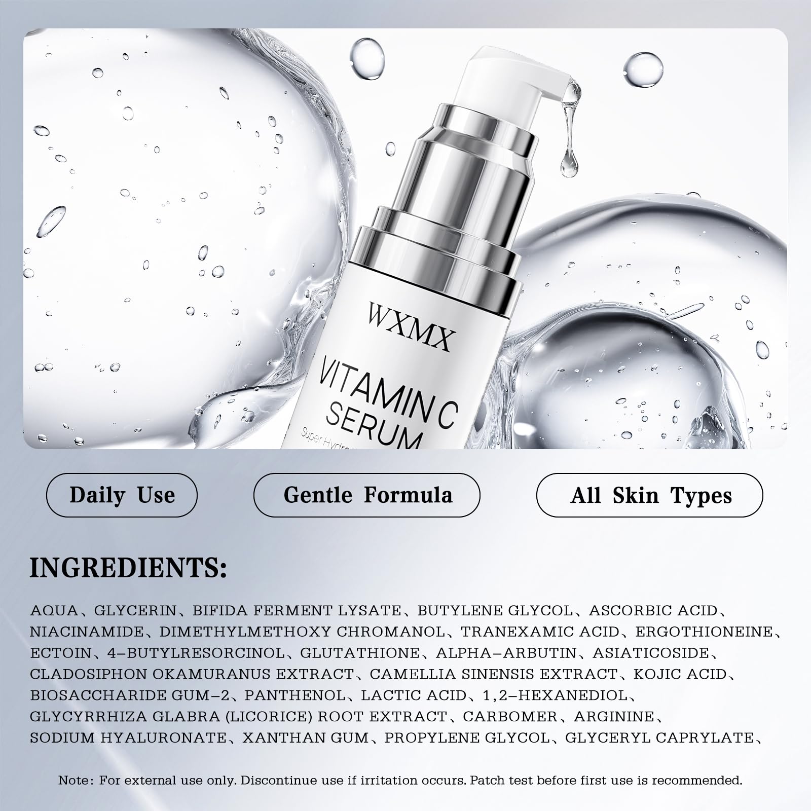 WXMX Super C Serum on dark spots with brightening effect