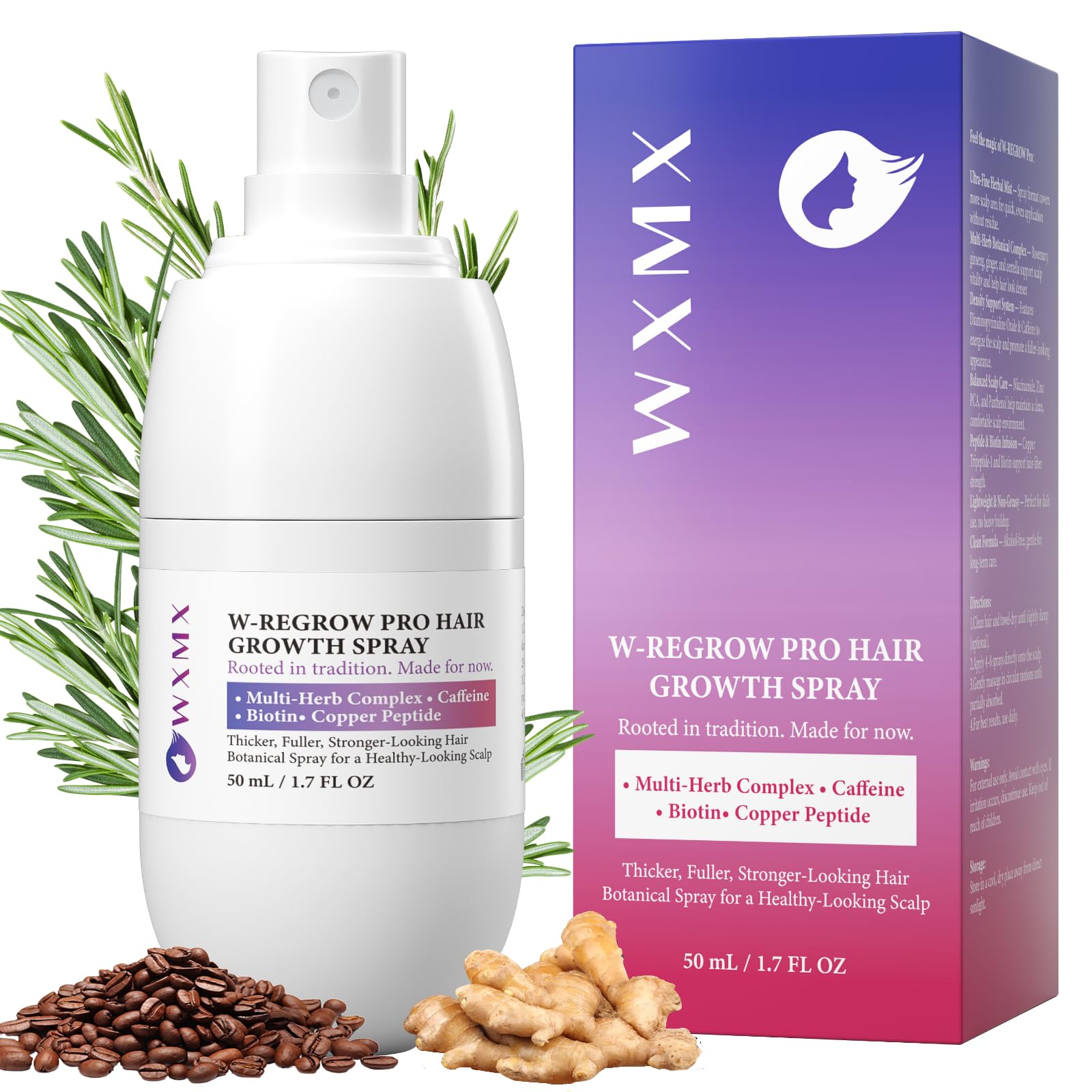 WXMX W-Regrow Pro rosemary bottle for scalp refreshment