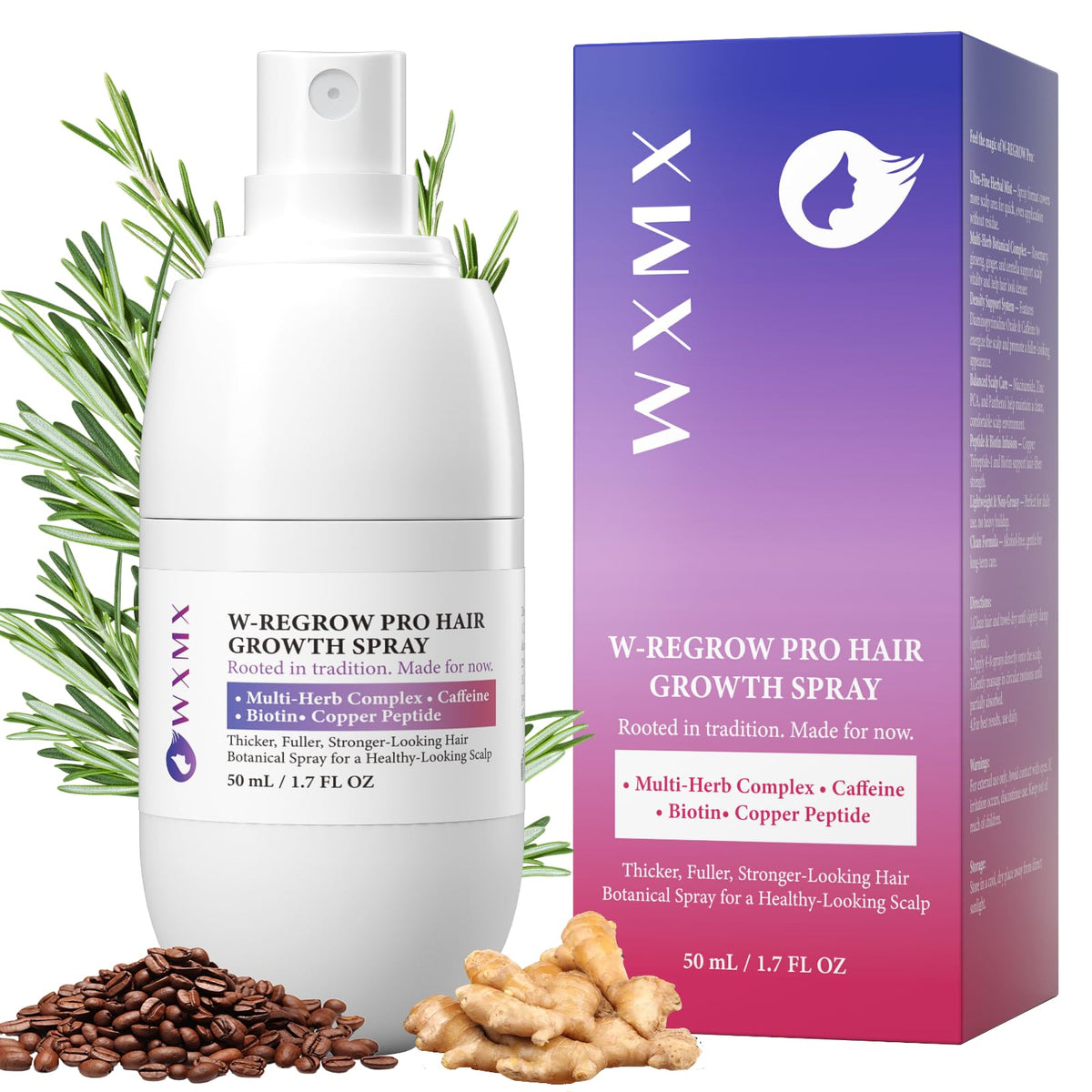 WXMX W-Regrow Pro rosemary bottle for scalp refreshment