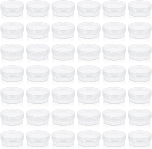 WXOIEOD 50-pack clear sample containers for easy cosmetics storage on the go.
