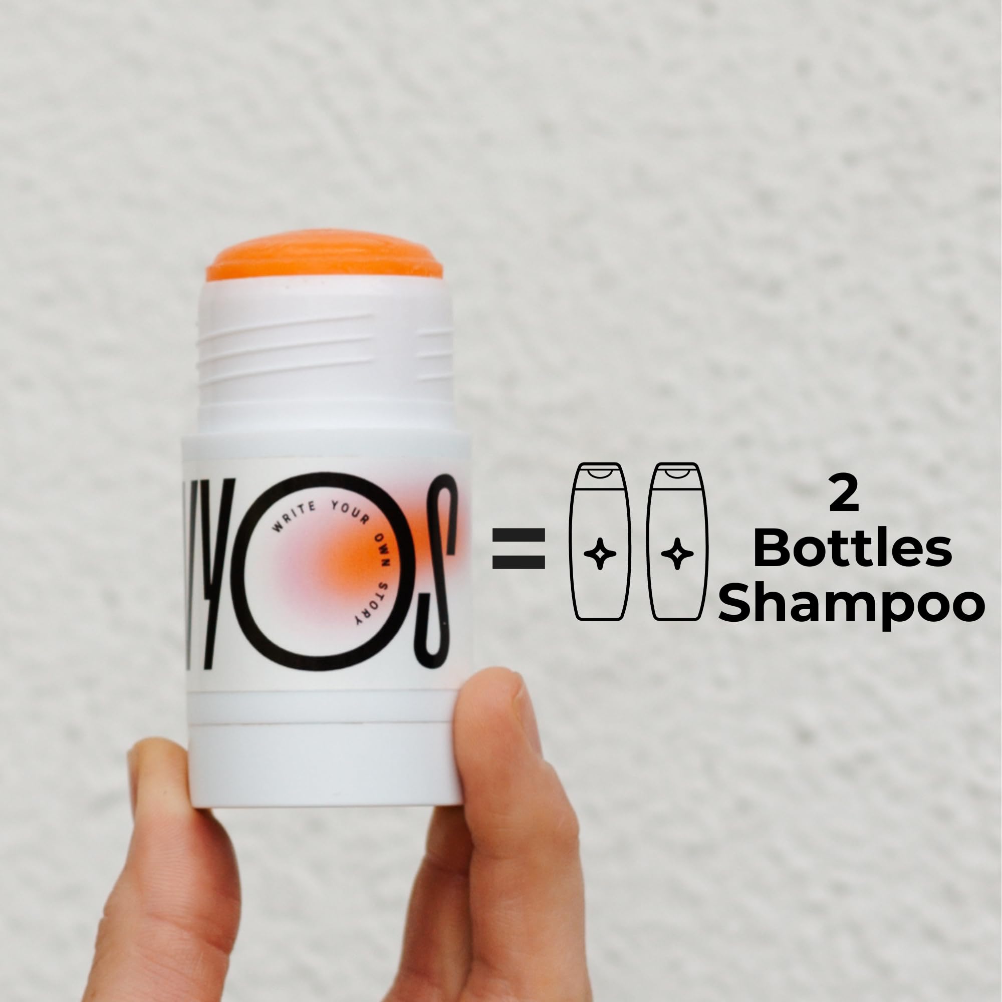 WYOS Solid Shampoo Stick vegan and cruelty-free for ethical care.