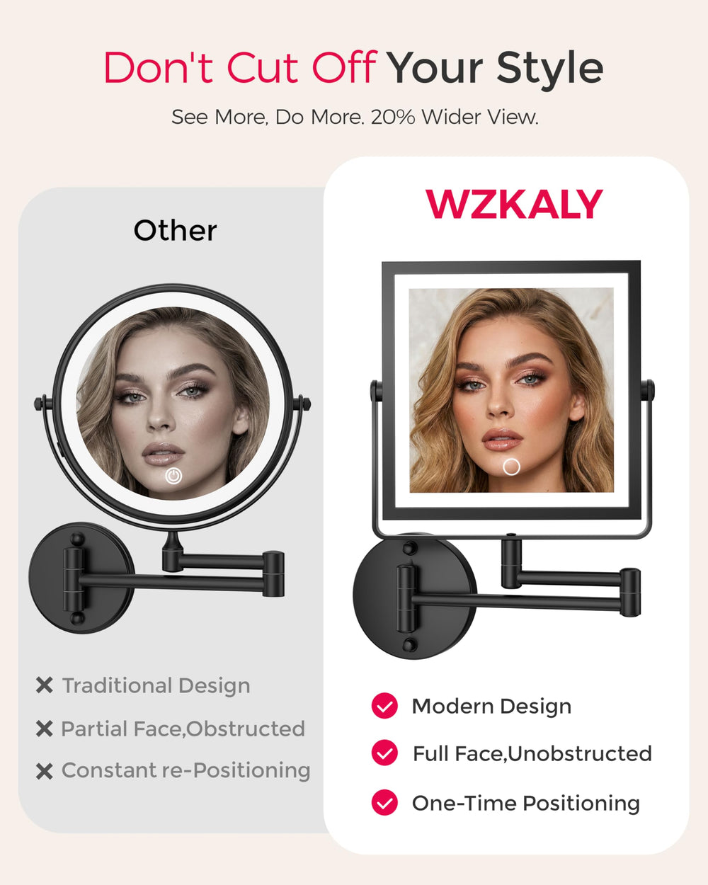 WZKALY 360-degree rotation with extendable arm for flexible angles