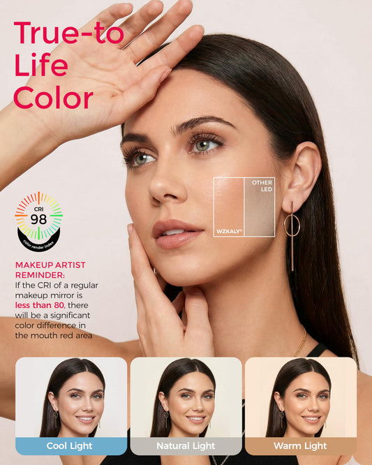 WZKALY double-sided 1x/10x magnification enables precise makeup