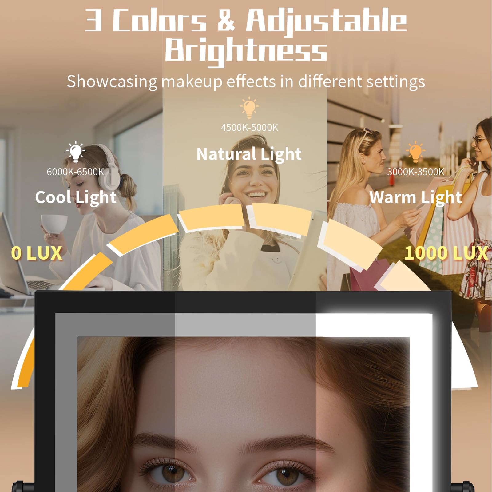 WZRUA 10x magnification reveals fine details for precise eyeliner and brows