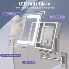 Adjustable LED lighting with three color temperatures for versatile tasks