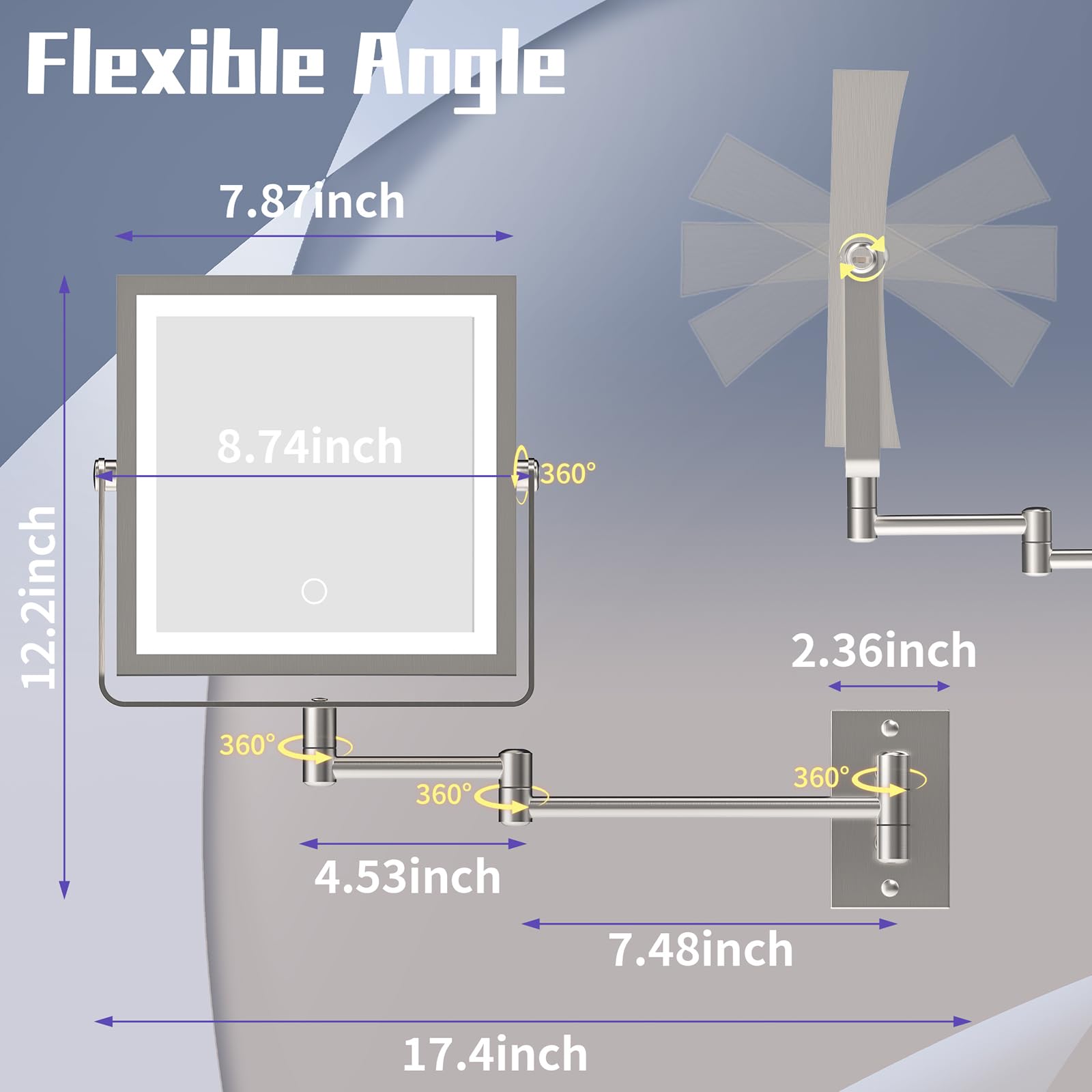 Quick-release mount allows simple installation and tidy setup
