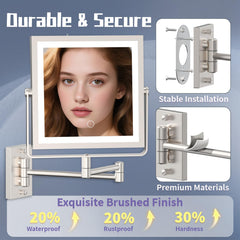 Rustproof stainless steel frame ensures durability in humid bathrooms