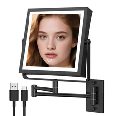 WZRUA wall mounted makeup mirror with lights for precise makeup application