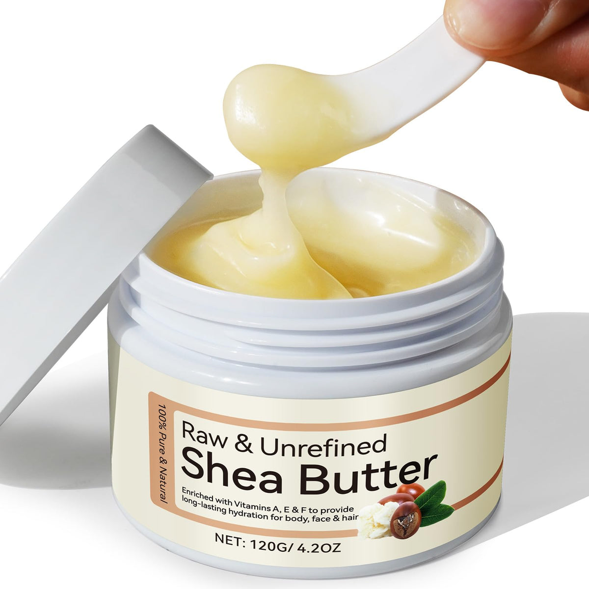 Xaarty Shea Butter raw jar close-up showing rich, creamy hydration.