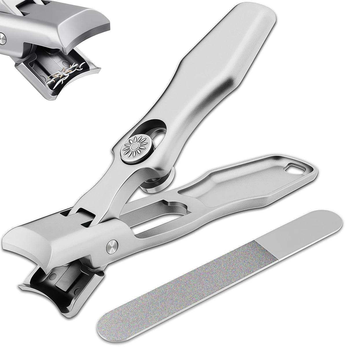 XGIZMOO nail clippers with large opening for thick nails, enabling effortless trimming.