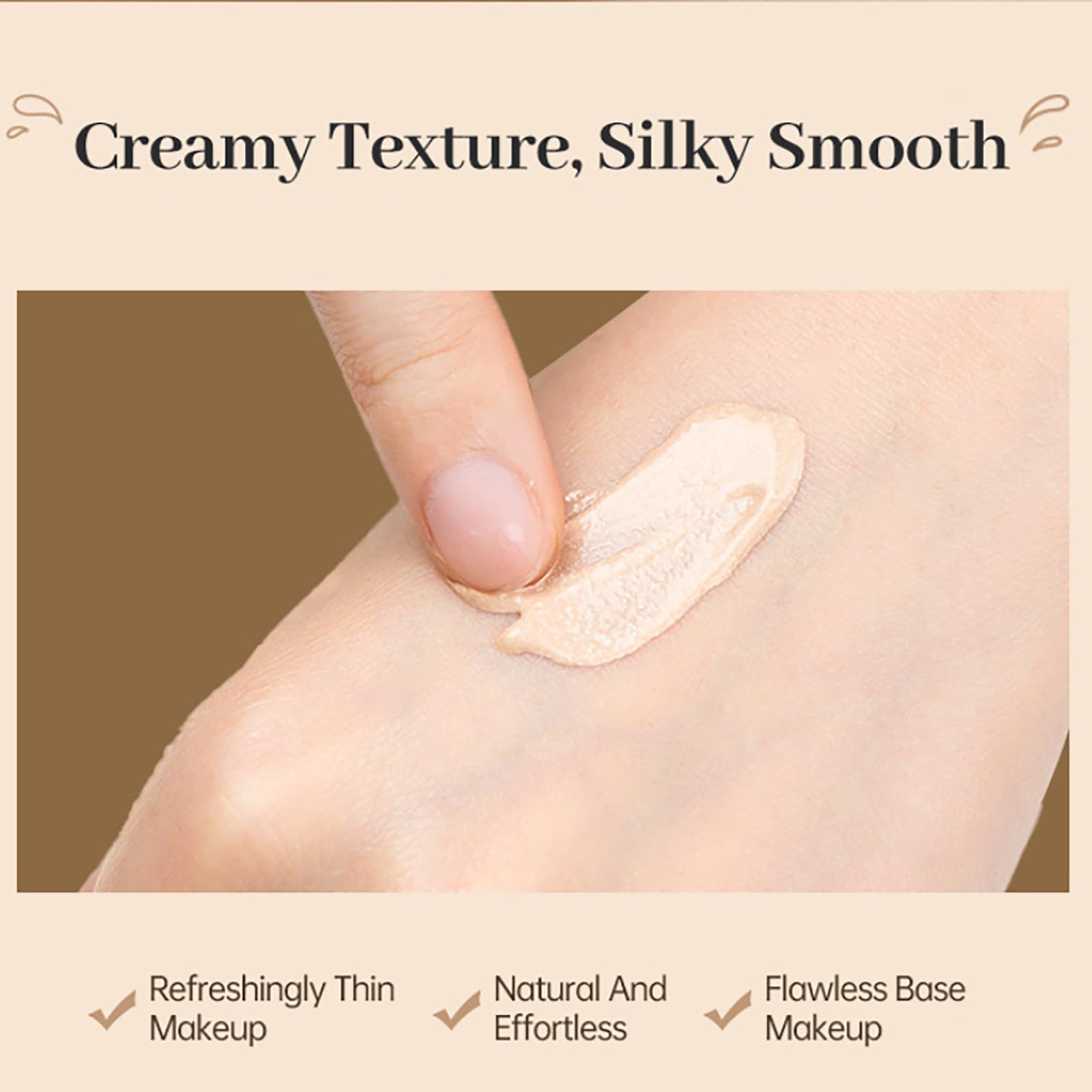 Xianjina CC Cream texture swatch reveals soft matte finish on mature skin
