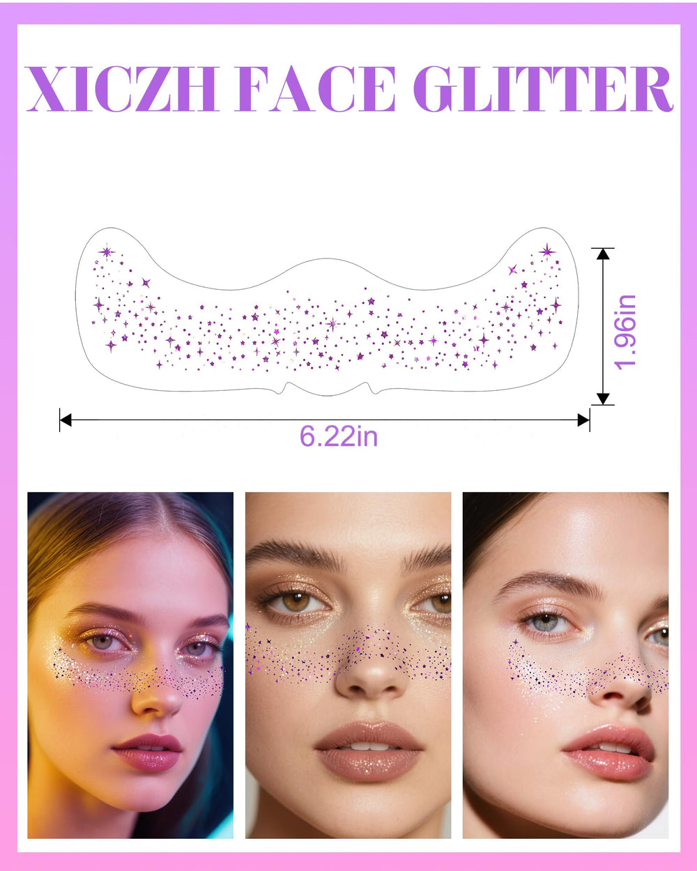 XICZH easy-to-apply glitter patches peel and place instantly.