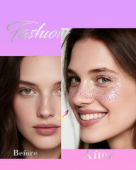 XICZH purple glitter patches glow on skin for a standout moment.