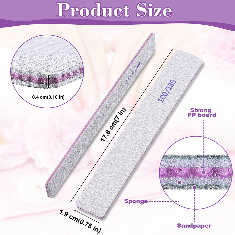 Xinnun double-sided emery board ready for shaping acrylic nails.