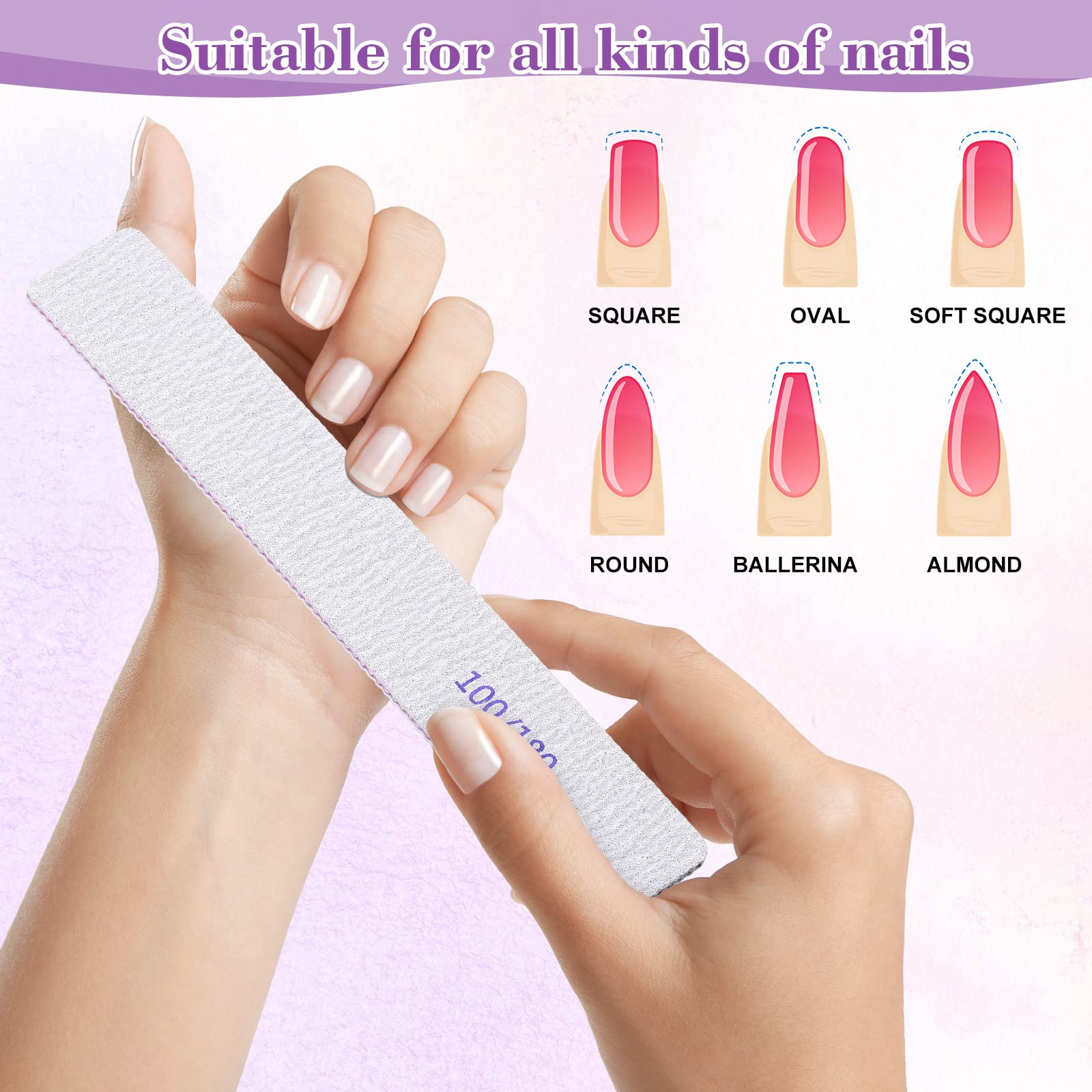 Thick-handled Xinnun emery boards offer comfortable grip and control.