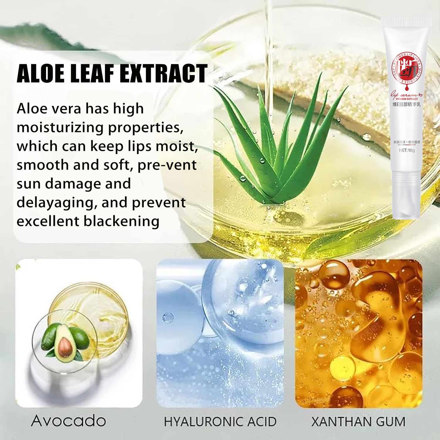 XIRUJNFD Lip Serum with plant extracts for nourishing care