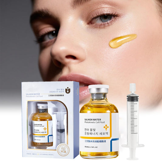 XIRUJNFD Salmon Water Light Essence bottle delivers quick hydration