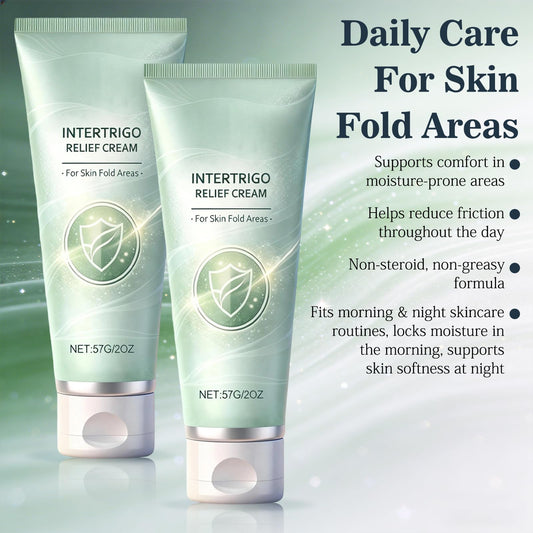 XiuFa skin-fold care application showing targeted use in folds and sensitive zones.