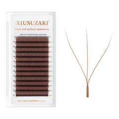 XIUSUZAKI brown 3D W shape lashes for effortless fan creation and a fuller natural look