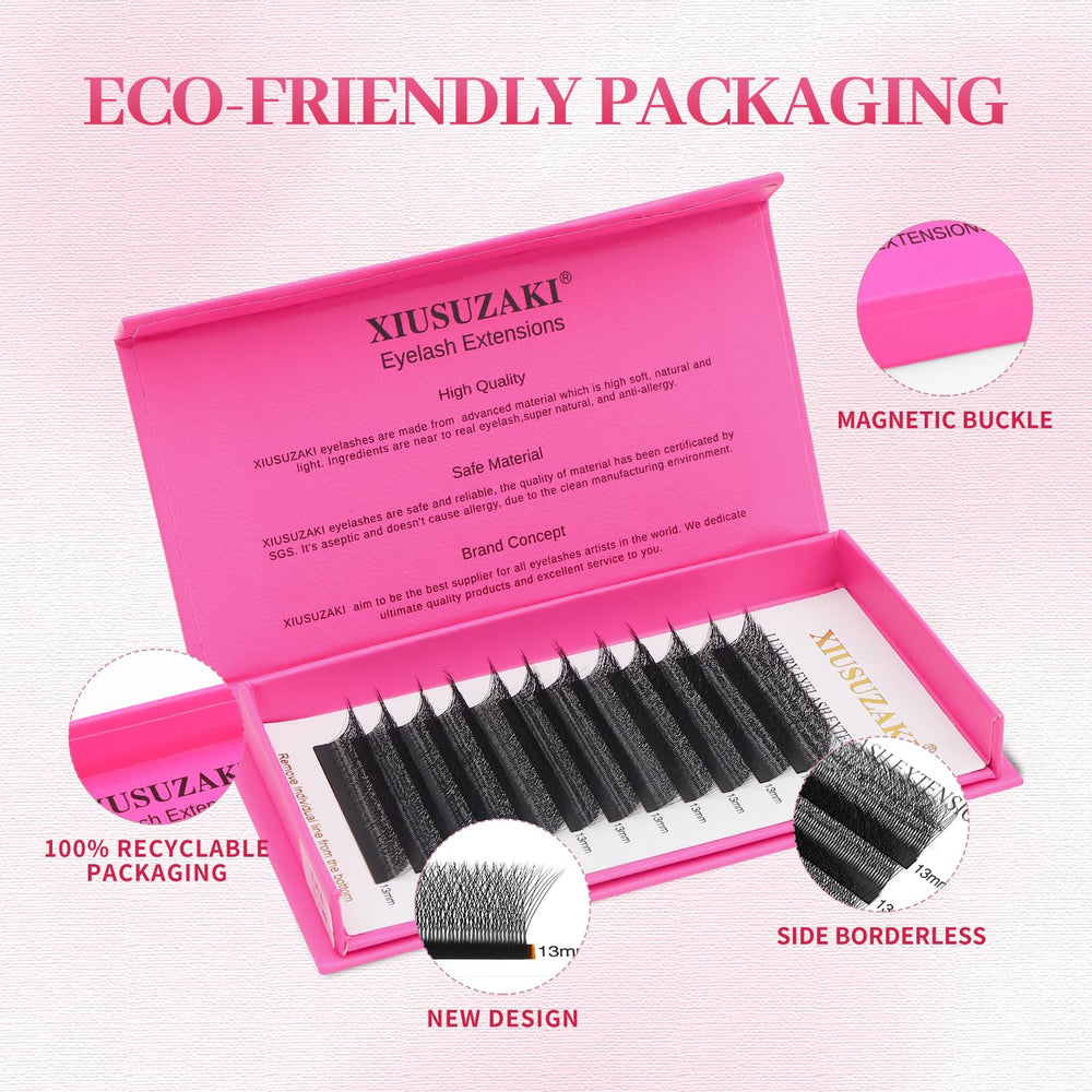 XIUSUZAKI YY and W shape lashes enable easy fan creation.